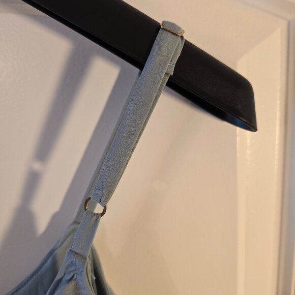 Show Me Your MuMu Small Gray Blue Caitlin Chiffon Party Bridal Ruffle Dress Smal - Picture 11 of 16